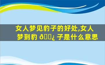 女人梦见豹子的好处,女人梦到豹 🌿 子是什么意思